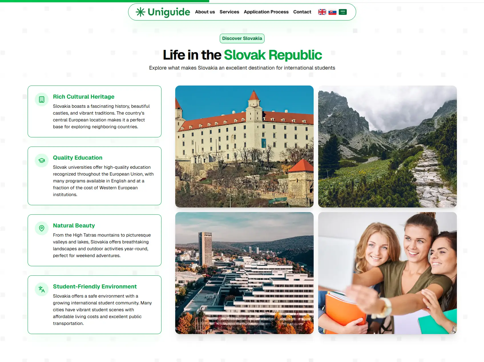 Sekcia Life in Slovakia na webe Uniguide
