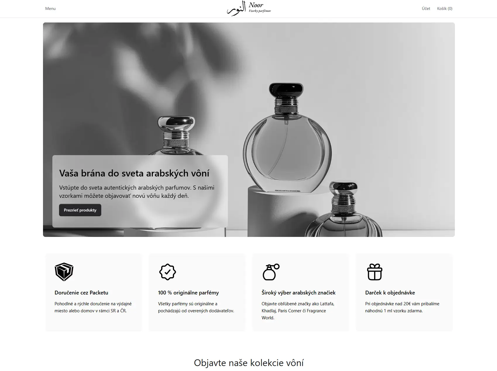 Homepage e-shopu Vzorky Parfémov